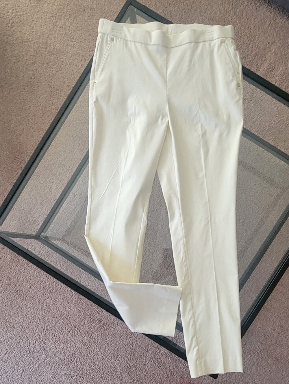 Anne Klein Ivory Straight-Leg Ponte Pants